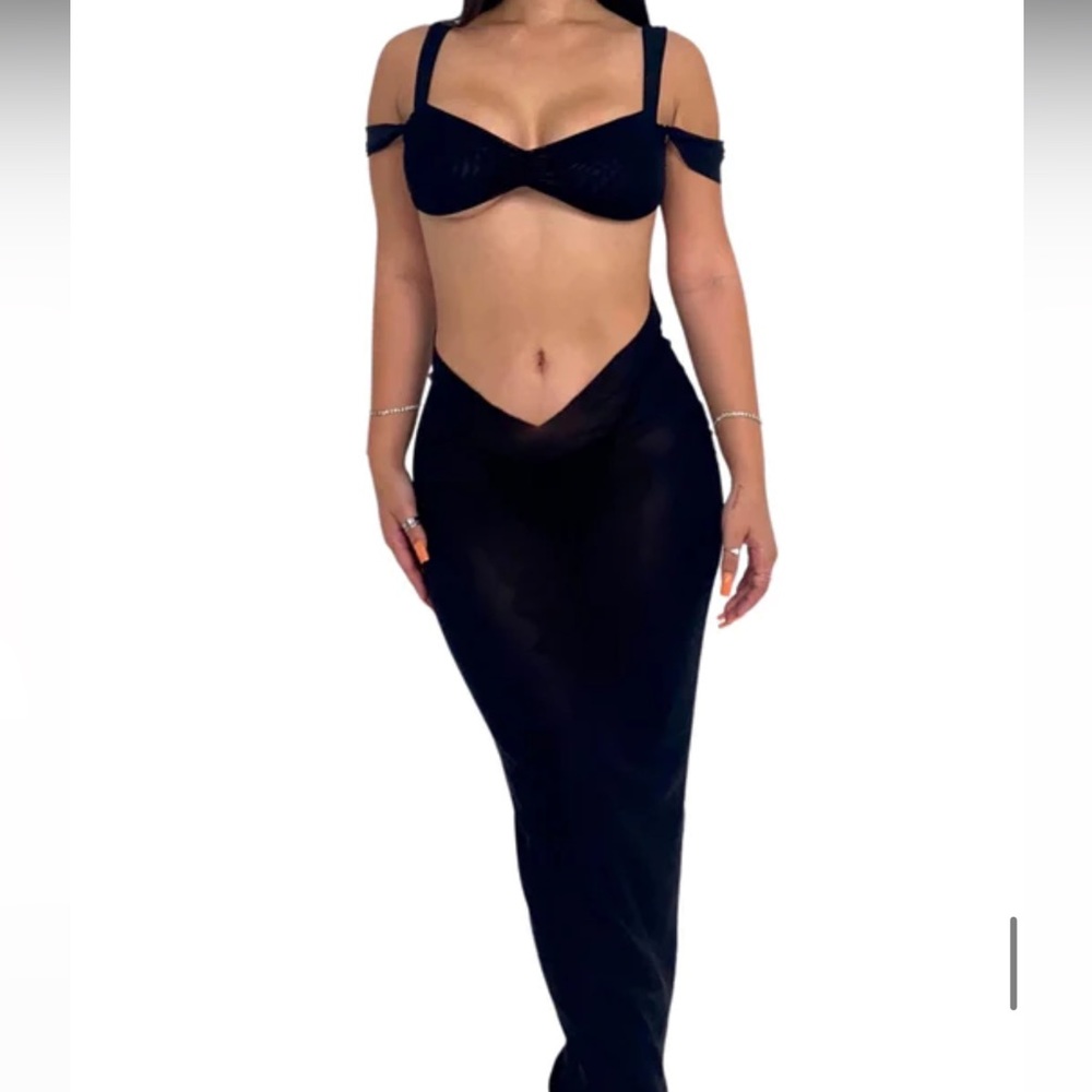 Sheer top and skirt set